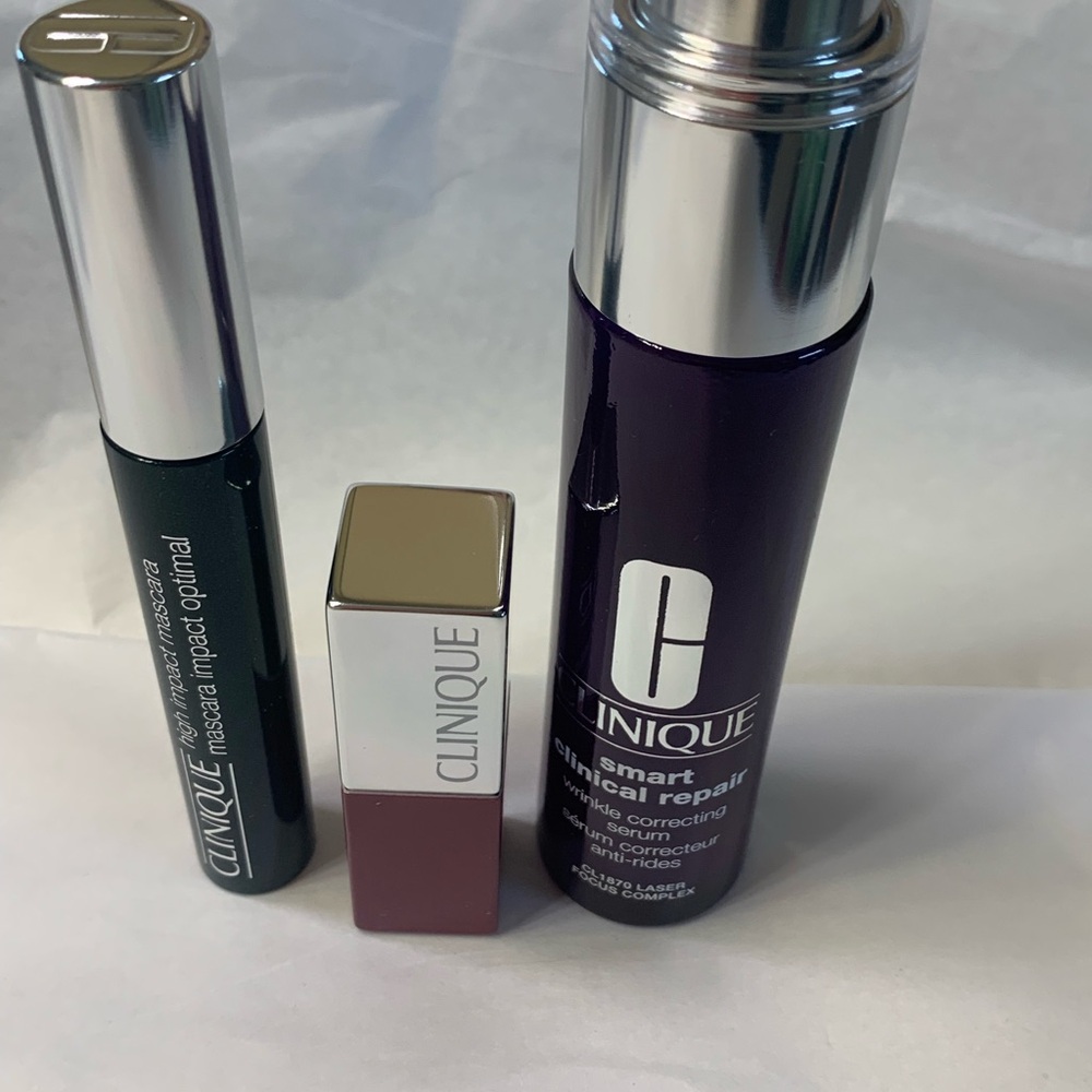 Clinique Black Mascara, Skin serum resurface & replump skin, rich colorful lips